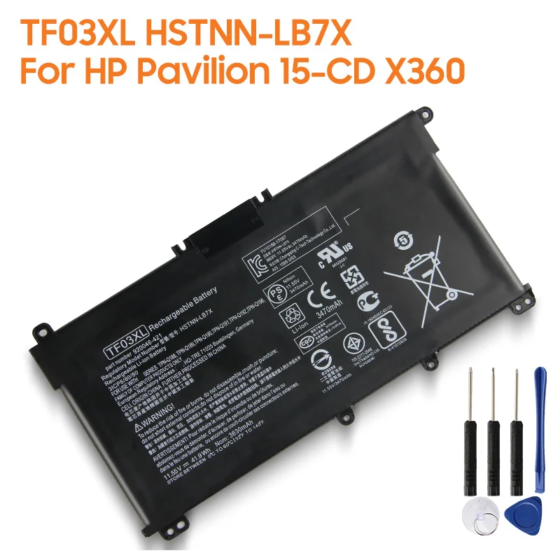 Original Replacement Battery TF03XL For HP TPN-C131 Q188 Q189 Q191 Q201 Q190 HSTNN-LB7X Authentic Battery 3630mAh
Original Replacement Battery TF03XL For HP TPN-C131 Q188 Q189 Q191 Q201 Q190 HSTNN-LB7X Authentic Battery 3630mAh