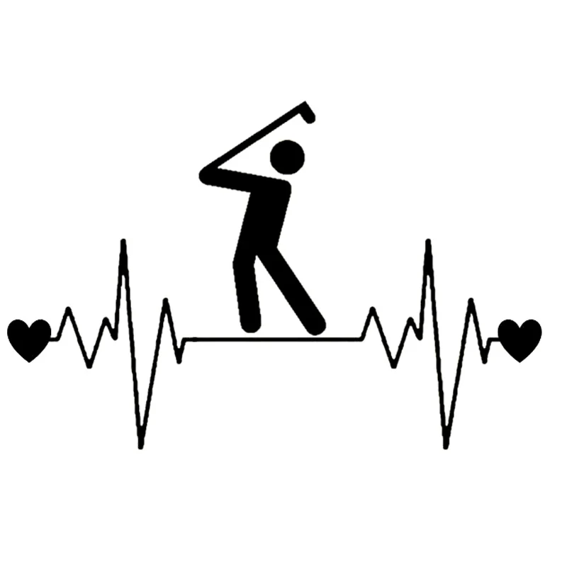 13.7CM*9CM Golf Ball Driver Heartbeat Lifeline Vinyl Black/Silver Motorcycle Car Sticker C22-1180 
13.7CM*9CM Golf Ball Driver Heartbeat Lifeline Vinyl Black/Silver Motorcycle Car Sticker C22-1180