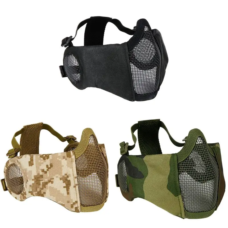 CS Game Camouflage Mask Tactical Half Face Mesh Mask Ear Protection Hotselling 27RD
CS Game Camouflage Mask Tactical Half Face Mesh Mask Ear Protection Hotselling 27RD