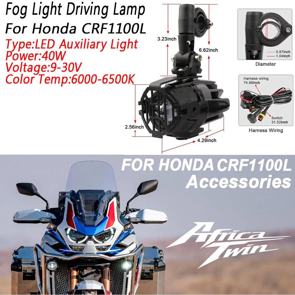 

Fog Lights Motorcycle Accessories For Honda CRF1100L CRF 1100L CRF1100 L Africa Twin LED Auxiliary Fog Light Driving Lamp