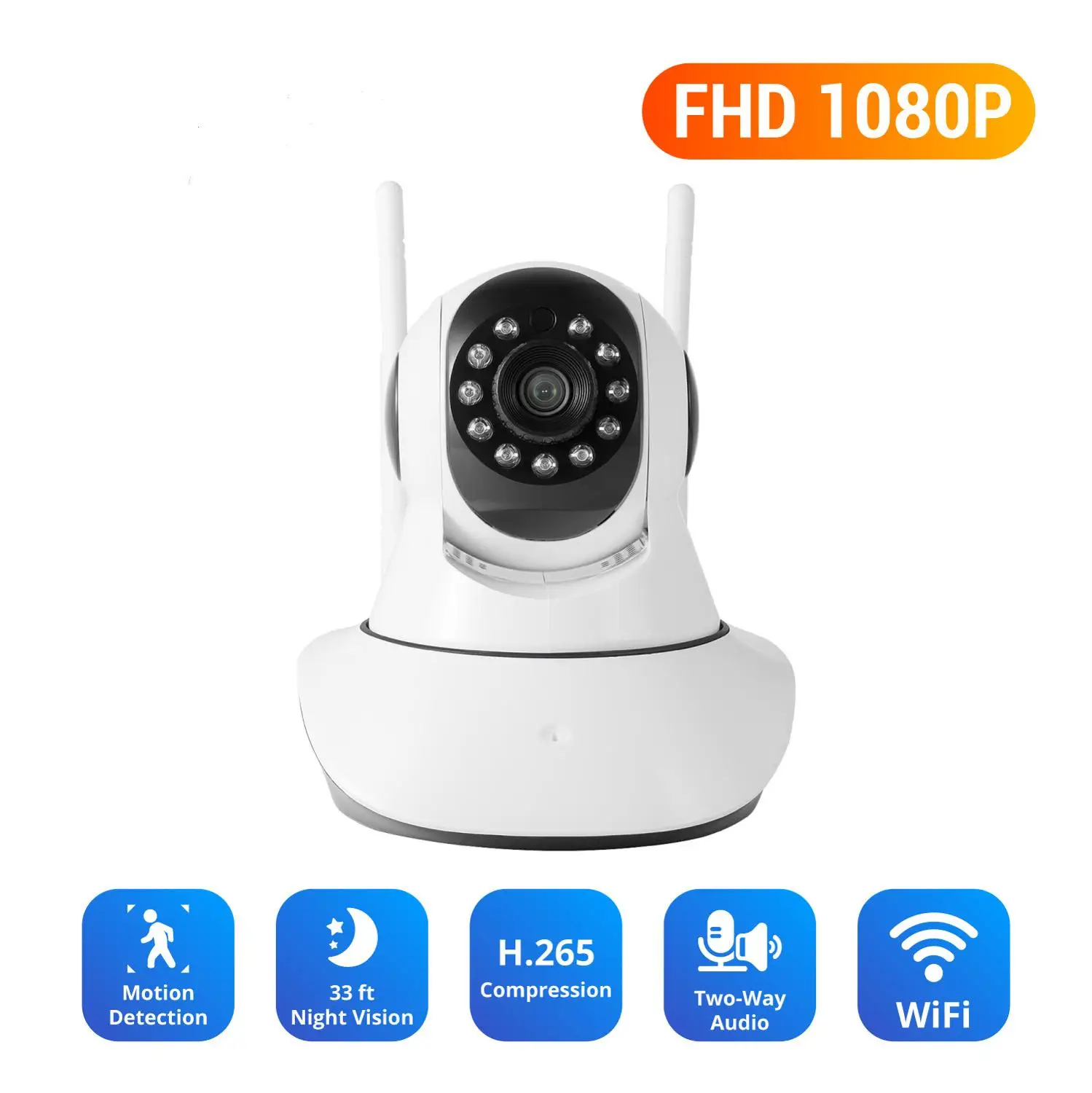 NEW 1080P FHD IP Camera 2MP Wireless WiFi Security Camera Infrared IR Night Vision Surveillance Baby Monitor Mini CCTV Camera
NEW 1080P FHD IP Camera 2MP Wireless WiFi Security Camera Infrared IR Night Vision Surveillance Baby Monitor Mini CCTV Camera