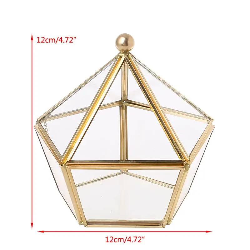 Vintage Decorative Jewelry Chest Geometric Terrarium Window Box Storage Display Case Pentagon Shape Clear Glass and Brass Tone
Vintage Decorative Jewelry Chest Geometric Terrarium Window Box Storage Display Case Pentagon Shape Clear Glass and Brass Tone