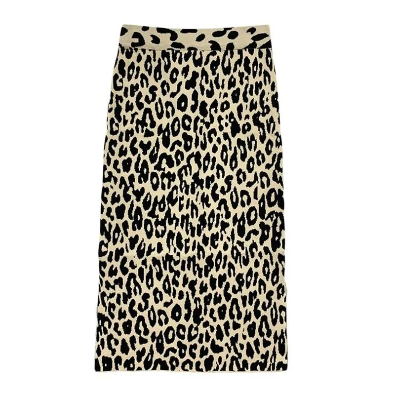 2020 New Autumn and Winter Ladies All-match Split Mid-length Skirt Printed Leopard Print Women's High Waist Knitted Skirt Women
2020 New Autumn and Winter Ladies All-match Split Mid-length Skirt Printed Leopard Print Women's High Waist Knitted Skirt Women