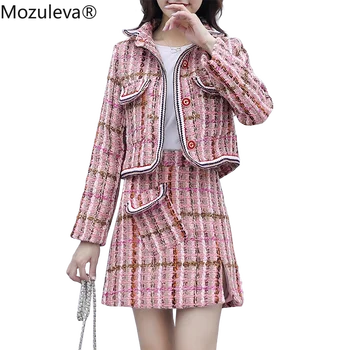 Mozuleva 2020 Spring Tweed Plaid Two Piece Sets Outfits Women Short Coat + Mini A-line Skirt Suits Elegant Fashion Ladies Suits
Mozuleva 2020 Spring Tweed Plaid Two Piece Sets Outfits Women Short Coat + Mini A-line Skirt Suits Elegant Fashion Ladies Suits