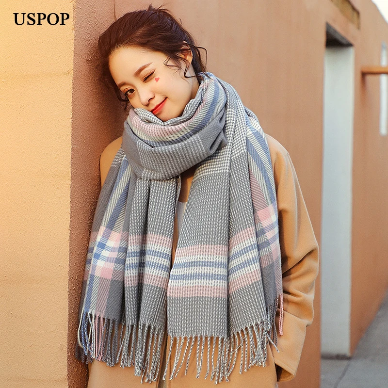 USPOP толстые теплые зимние клетчатые шарфы женский шарф с кисточками мягкая кашемировая шаль 
USPOP толстые теплые зимние клетчатые шарфы женский шарф с кисточками мягкая кашемировая шаль