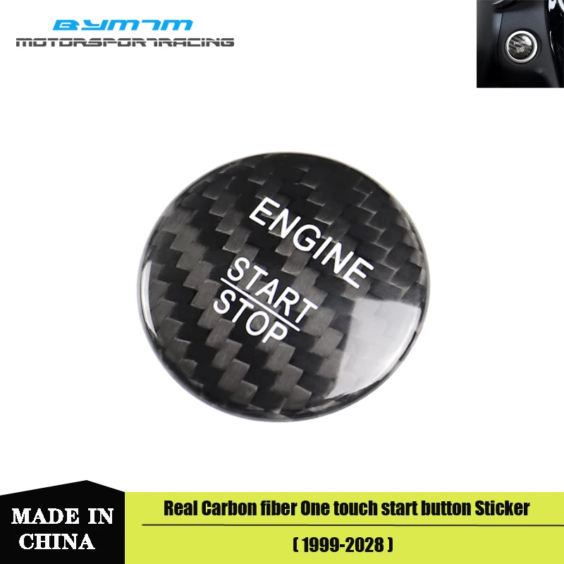 Черная наклейка из натурального углеродного волокна с одной кнопкой для BMW E90 E92 e46