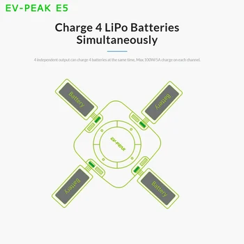 EV-PEAK E5 100W 5A 4CH XT60DC Interface Lipo Battery Balance Charger for 3S 4S Lipo Battery RC Models Power Parts
EV-PEAK E5 100W 5A 4CH XT60DC Interface Lipo Battery Balance Charger for 3S 4S Lipo Battery RC Models Power Parts