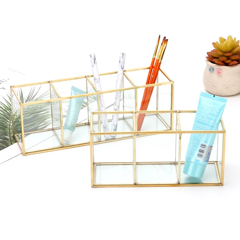 New Golden Glass Makeup Organizer Lipstick Makeup Brush Holder Desktop Cosmetic Storage Box Eyebrow Pencil Holder Jewelry Box
New Golden Glass Makeup Organizer Lipstick Makeup Brush Holder Desktop Cosmetic Storage Box Eyebrow Pencil Holder Jewelry Box