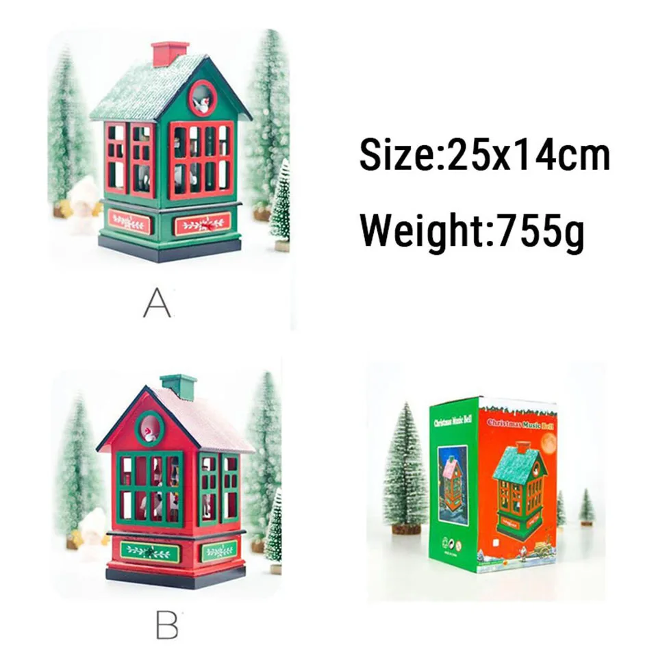 natal carousel music box house adornment christmas ornaments for