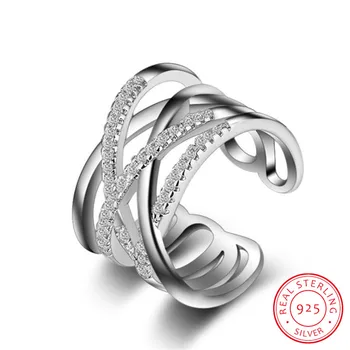 Korean Style 925 Sterling Silver Opening Ring Multi-layer Line Cross Mosaic Zirconia Ring Bague anillos For Women Jewelry S-R243
Korean Style 925 Sterling Silver Opening Ring Multi-layer Line Cross Mosaic Zirconia Ring Bague anillos For Women Jewelry S-R243