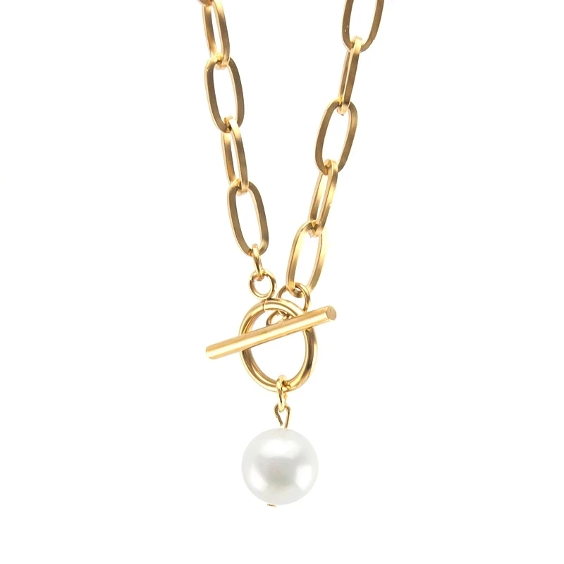 Женское Ожерелье из натуральной ракушки с жемчужинами ожерелье на крупной
