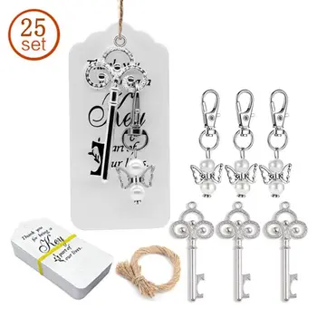 25pcs/set Key Bottle Opener Angel Wings Keychain with Tags Wedding Party Favor
25pcs/set Key Bottle Opener Angel Wings Keychain with Tags Wedding Party Favor