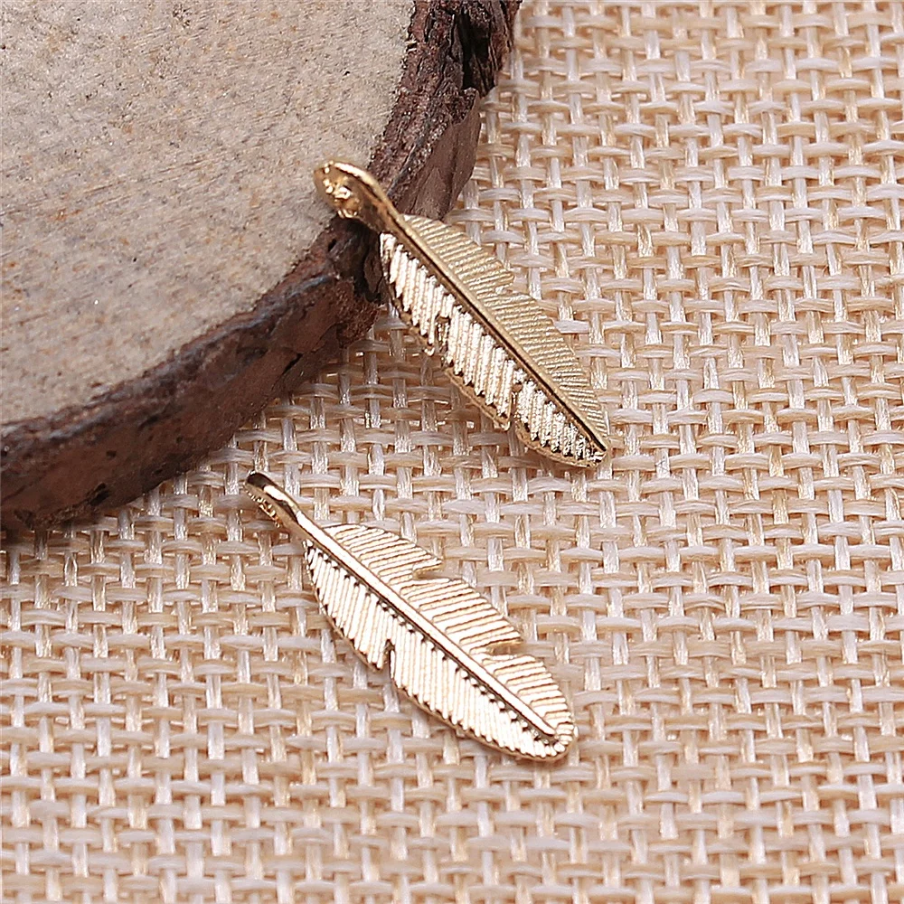 Charms for Jewelry Making Findings Handmade DIY Craft 40pcs Rose Gold Color 20x6mm Feather Charms Pendant
Charms for Jewelry Making Findings Handmade DIY Craft 40pcs Rose Gold Color 20x6mm Feather Charms Pendant
