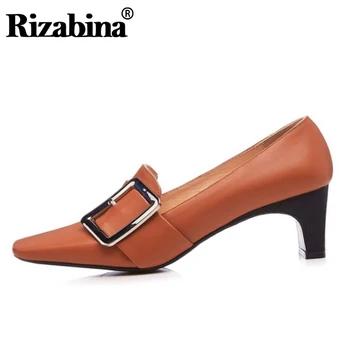 Rizabina Office Lady Pumps Genuine Leather Buckle Retro Shoes Women Party Spring Shallow Casual Female Footwear Size 32-43
Rizabina Office Lady Pumps Genuine Leather Buckle Retro Shoes Women Party Spring Shallow Casual Female Footwear Size 32-43