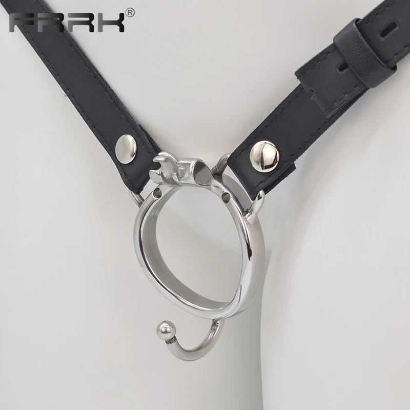 Metal Cock Ring with Chastity Belt for FRRK Penis Cage that Uses Regular Lock and Key Locking System 15 Hf7d8b81c1ff6429eab3da82eede90fd2i