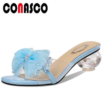 CONASCO Women Sandals Pumps Slippers High Heels Butterfly Knot Rhinestone 2020 Summer New Fashion Concise Casual Shoes Woman
CONASCO Women Sandals Pumps Slippers High Heels Butterfly Knot Rhinestone 2020 Summer New Fashion Concise Casual Shoes Woman