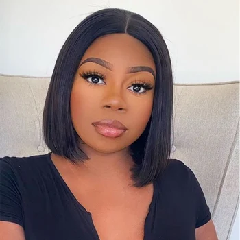 DIANQI 11"Bob Short Wig Synthetic Side Part Lace Front Wig Straight Bob with tail curls Short Hair black golden Wig for women
DIANQI 11"Bob Short Wig Synthetic Side Part Lace Front Wig Straight Bob with tail curls Short Hair black golden Wig for women