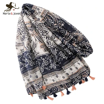 Marte&Joven Ethnic Style Floral Print Navy Blue Tassel Scarves for Women Oversize Summer Beach Cover up Scarf Pashmina Female
Marte&Joven Ethnic Style Floral Print Navy Blue Tassel Scarves for Women Oversize Summer Beach Cover up Scarf Pashmina Female
