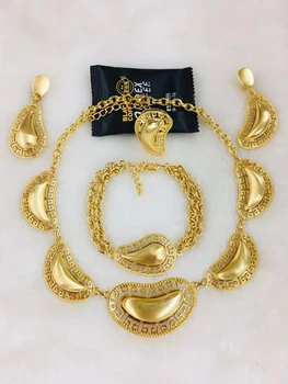 Yulaili Dubai Gold Geometry Necklace Bracelet Earrrings Ring Bridal Jewelry Sets Women Wedding Party Jewellery Accessories
Yulaili Dubai Gold Geometry Necklace Bracelet Earrrings Ring Bridal Jewelry Sets Women Wedding Party Jewellery Accessories