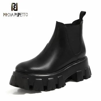 Prova Perfetto New Style Black Women Boots Genuine Leather Round Toe Thick Bottom Plush Party Boots Winter Ankle Boots For Mujer
Prova Perfetto New Style Black Women Boots Genuine Leather Round Toe Thick Bottom Plush Party Boots Winter Ankle Boots For Mujer
