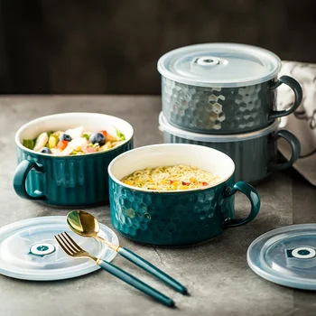 Ceramic instant noodle bowl with lid instant noodle bowl household lunch box soup bowl rice bowl
Ceramic instant noodle bowl with lid instant noodle bowl household lunch box soup bowl rice bowl