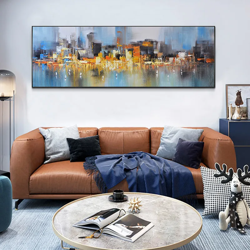 Hand-painted Oil Horizontal Version Of The Huge City Building Abstract Landscape Mural Paintings Decorate The Living Room Wall
Hand-painted Oil Horizontal Version Of The Huge City Building Abstract Landscape Mural Paintings Decorate The Living Room Wall
