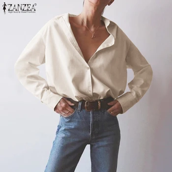 Oversized Shirts ZANZEA Women Casual Long Sleeve Blouses 2020 Fashion Lady Work White Blusas Elegant Tunic Tops Solid Chemise
Oversized Shirts ZANZEA Women Casual Long Sleeve Blouses 2020 Fashion Lady Work White Blusas Elegant Tunic Tops Solid Chemise