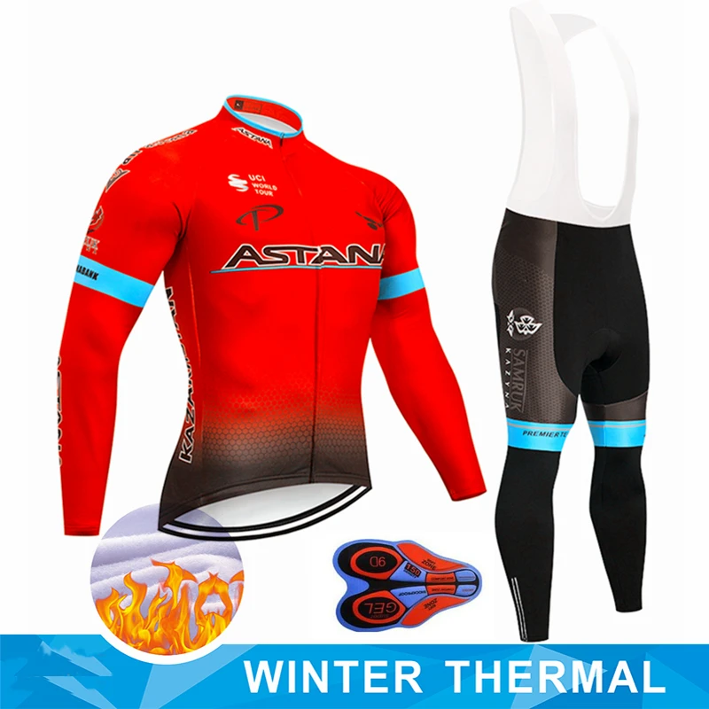 2019 Red ASTANA TEAM winter thermal fleece Cycling JERSEY Bike Pants set Men's Ropa Ciclismo 9D cycling Maillot Culotte wear
2019 Red ASTANA TEAM winter thermal fleece Cycling JERSEY Bike Pants set Men's Ropa Ciclismo 9D cycling Maillot Culotte wear
