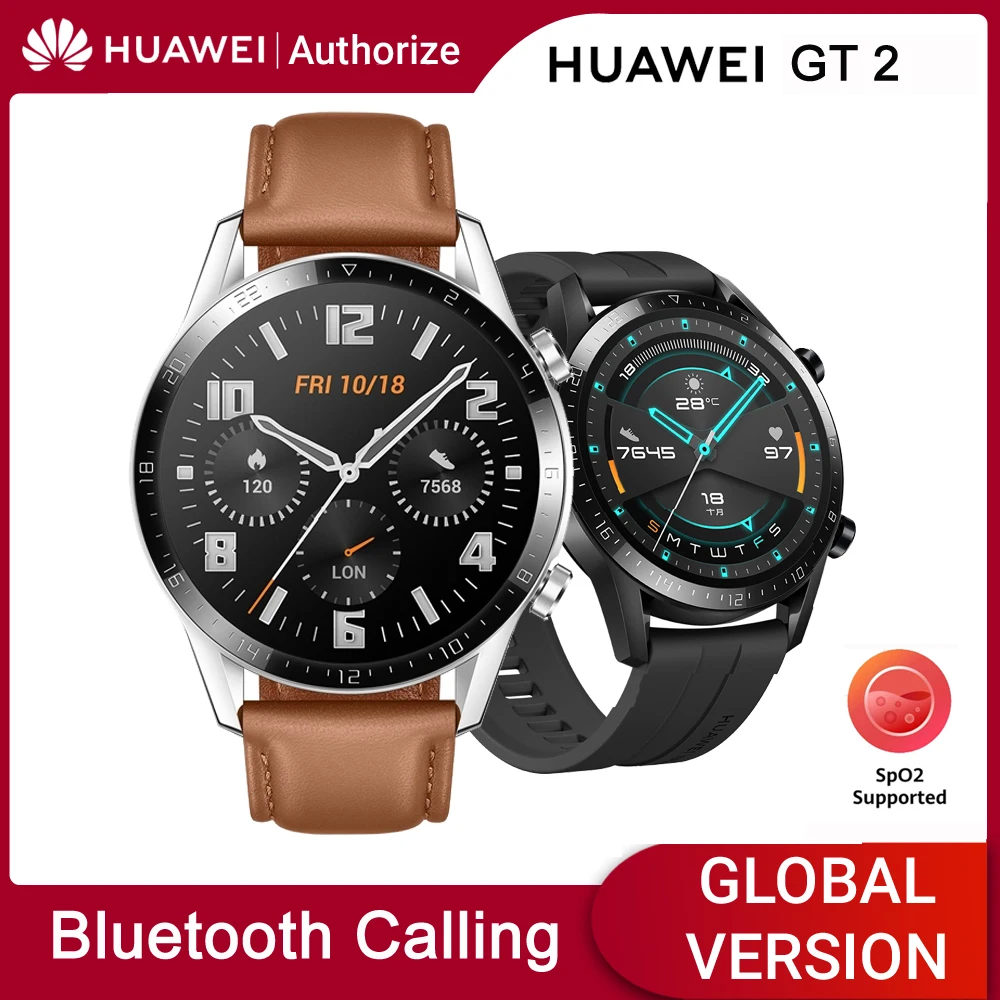 Huawei Watch GT 2 46mm Смарт часы SpO2 с кислородом крови Bluetooth Smartwatch 5 1 14 дней работы от