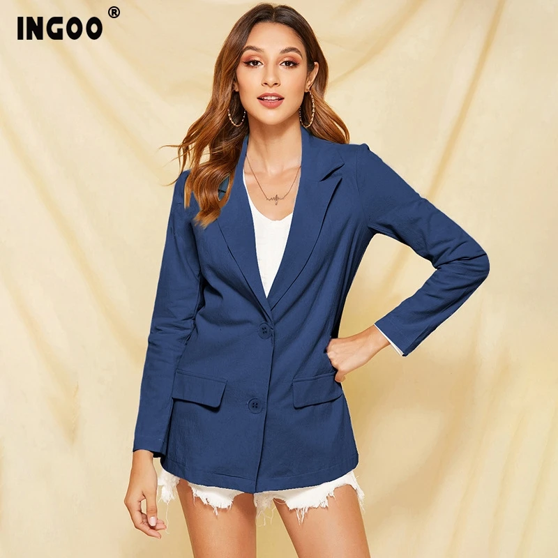 INGOO 2019 Blue Ladies Long Blazers Casual Elegant Pure Color Coat Notched Singe Breasted Pockets Long Sleeve Blazer Office Lady
INGOO 2019 Blue Ladies Long Blazers Casual Elegant Pure Color Coat Notched Singe Breasted Pockets Long Sleeve Blazer Office Lady