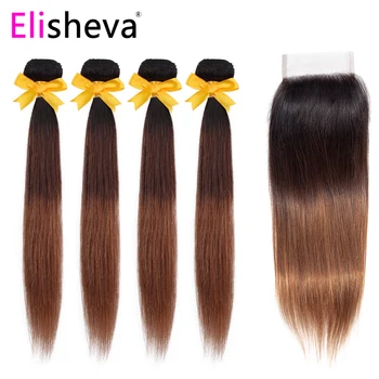 Elisheva 1b/4/30 Ombre Malaysian Hair 4 Bundles With Cosure Straight 3 Tone Ombre Bundles with Closure Nonremy Human Hair Weaves
Elisheva 1b/4/30 Ombre Malaysian Hair 4 Bundles With Cosure Straight 3 Tone Ombre Bundles with Closure Nonremy Human Hair Weaves