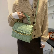 

TRAVEASY 2021 New Chain Handbag Women Female Handbags Fashion Embossed Rhombic Lattice One Shoulder Messenger Bag Shoulder Bags