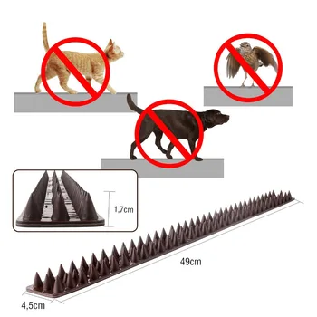 10pcs-Pack Garden Cat Dog Scat Mat Plastic Thorn Mat Cat Bird Burglar Defender Fence Spike Anti Pigeons Birds Mat 4.5*49cm 
10pcs-Pack Garden Cat Dog Scat Mat Plastic Thorn Mat Cat Bird Burglar Defender Fence Spike Anti Pigeons Birds Mat 4.5*49cm