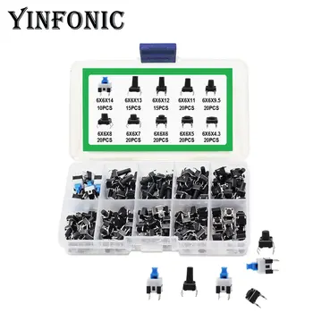 10 values 180pcs 6*6*4.3-6*6*14 Button touch micro switch DIP four-foot switch set kit box
10 values 180pcs 6*6*4.3-6*6*14 Button touch micro switch DIP four-foot switch set kit box