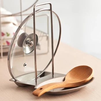 Stainless Steel Kitchen Pan Pot Rack Cover Lid Rest Stand Spoon Holder Home Applicance For Kitchen Accessories 
Stainless Steel Kitchen Pan Pot Rack Cover Lid Rest Stand Spoon Holder Home Applicance For Kitchen Accessories
