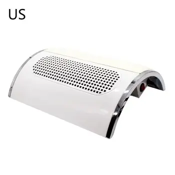 40W Nail Art Dust Suction Collector Powerful Strong 3 Fans Nails Dryer Tool with 2 Collecting Bags X7JA
