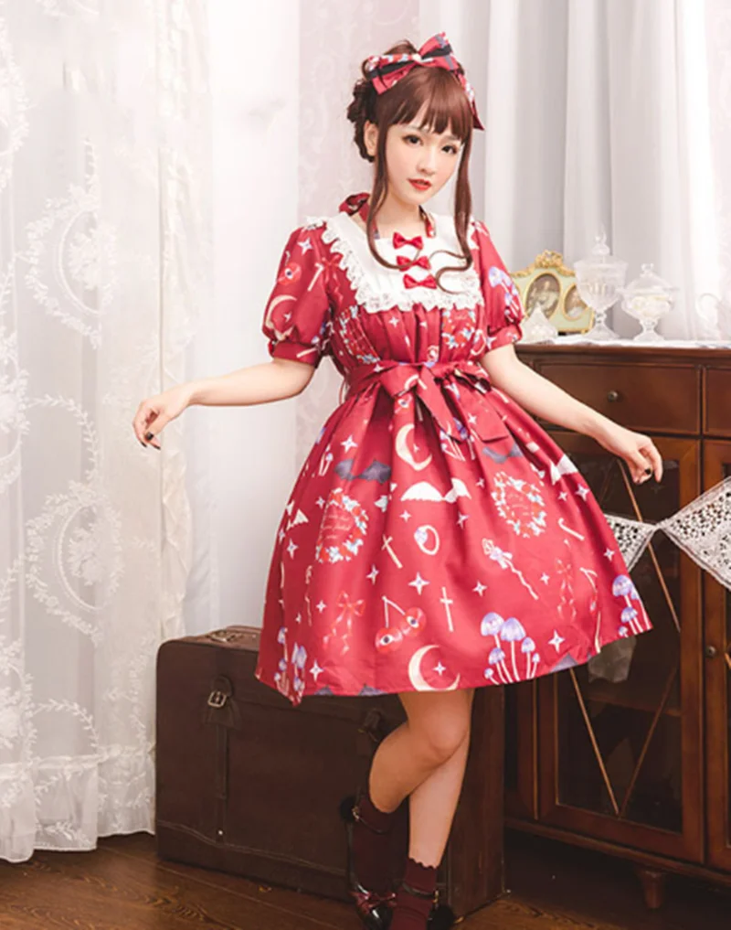 Princess tea party sweet lolita dress retro lace bowknot flare sleeve cute printing victorian dress kawaii girl gothic lolita op
Princess tea party sweet lolita dress retro lace bowknot flare sleeve cute printing victorian dress kawaii girl gothic lolita op