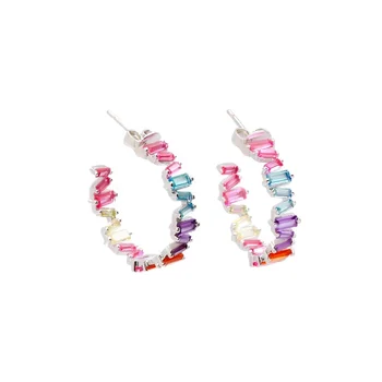 LOZRUNVE Simple 925 Silver European Medium Rainbow Cubic Zirconia Stone Hoop Earring
LOZRUNVE Simple 925 Silver European Medium Rainbow Cubic Zirconia Stone Hoop Earring