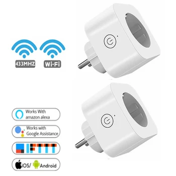 16A WiFi 433MHZ Smart Plug Socket Timing Function EU Standard Plug Tuya APP Control Works With Alexa Google Assistant Smart Life
16A WiFi 433MHZ Smart Plug Socket Timing Function EU Standard Plug Tuya APP Control Works With Alexa Google Assistant Smart Life