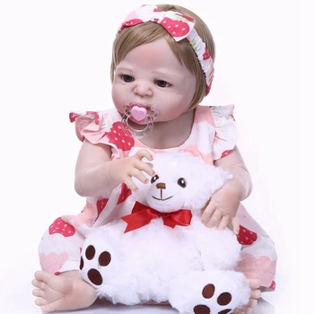 55 cm humanoid simulation baby 2020 toddler boy girl toy Soft reborn doll black/yellow hair girl toy Muneca renacida Bebita
55 cm humanoid simulation baby 2020 toddler boy girl toy Soft reborn doll black/yellow hair girl toy Muneca renacida Bebita