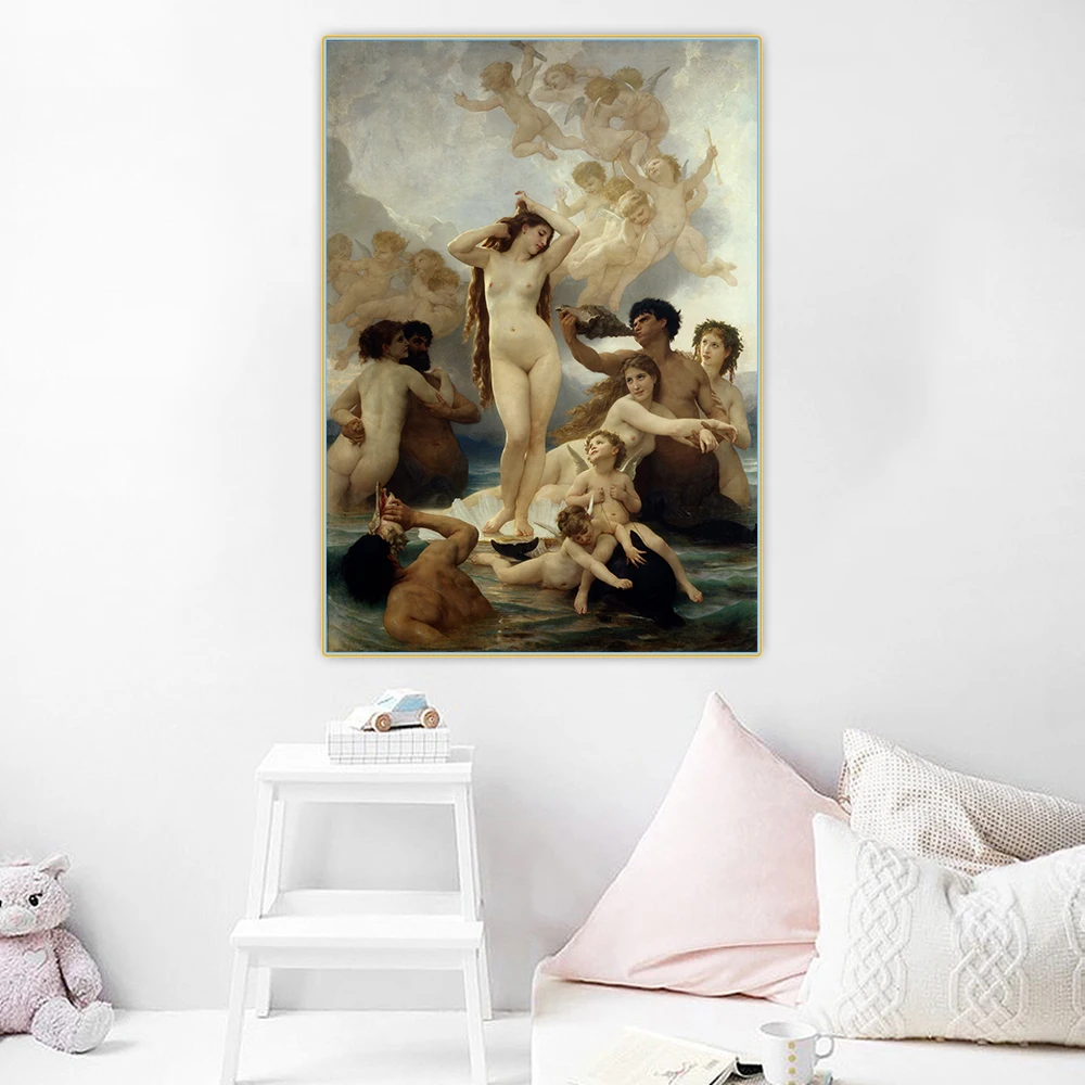 Citon William Adolphe Bouguereau《The Birth of Venus》Canvas Art Oil Painting Artwork Picture Wall Decor Home interior Decoration | Дом и