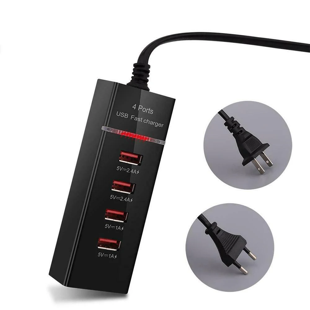 4 Ports USB Travel Mobile Phone Charger Travel Adapter 5V 3A QC 3.0 Fast Charging for Phones EU/US Plug USB HUB For Samsung S10
4 Ports USB Travel Mobile Phone Charger Travel Adapter 5V 3A QC 3.0 Fast Charging for Phones EU/US Plug USB HUB For Samsung S10
