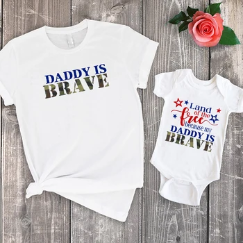 Land of The Free Because My Daddy Is Brave 4th of July Shirt Summer Military Kid Tshirt Home Coming Family Matching Clothes
Land of The Free Because My Daddy Is Brave 4th of July Shirt Summer Military Kid Tshirt Home Coming Family Matching Clothes