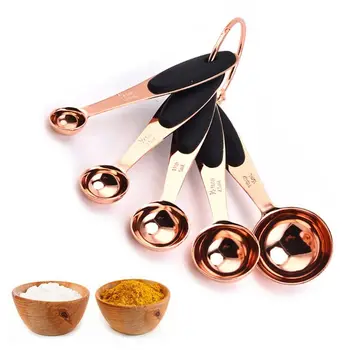 5pcs Stainless Steel Measuring Cups Spoons Rose Gold Coffee Tea Kitchen Baking
5pcs Stainless Steel Measuring Cups Spoons Rose Gold Coffee Tea Kitchen Baking