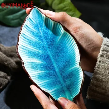 Japanese style Colorful leaf shape leaf dish ceramic dish ice crack glaze sushi dishes tableware small Jewelry Room plate dish 
Japanese style Colorful leaf shape leaf dish ceramic dish ice crack glaze sushi dishes tableware small Jewelry Room plate dish