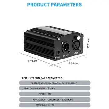 48V Phantom Power Supply with Adapter AU US EU Plug for Condenser Karaoke Mic
48V Phantom Power Supply with Adapter AU US EU Plug for Condenser Karaoke Mic