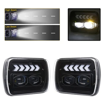 2PCS 5X7 Inch LED Headlight Head Light Lamp Angel Eye with Turn Singal Light, 40W 8250LM Working Headlight for Jeep Wrangler 
2PCS 5X7 Inch LED Headlight Head Light Lamp Angel Eye with Turn Singal Light, 40W 8250LM Working Headlight for Jeep Wrangler
