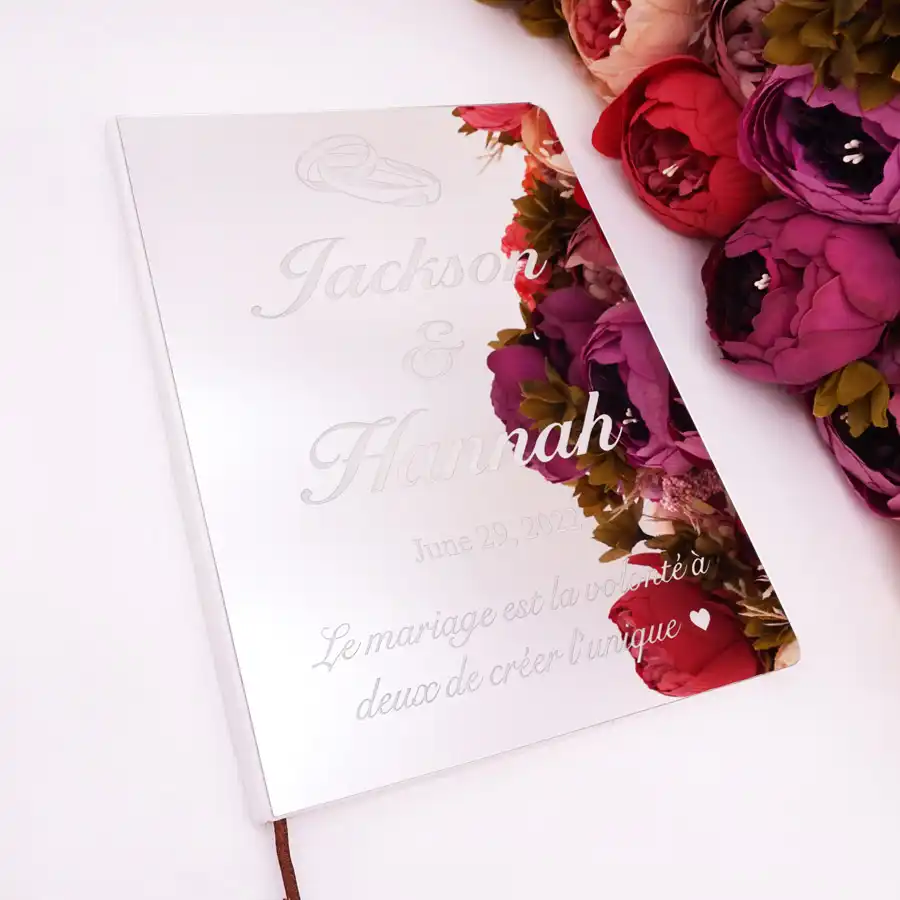acrylic wedding guest book engraved custom wedding gifts