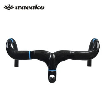 wacako Blue Full Carbon Fiber Road Bicycle Integrated Handlebar with 28.6mm fork Carbon Road Handlebar Bike Parts 368g
wacako Blue Full Carbon Fiber Road Bicycle Integrated Handlebar with 28.6mm fork Carbon Road Handlebar Bike Parts 368g