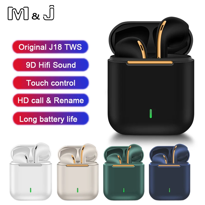 NEW Original J18 TWS Bluetooth Headphones Stereo True Wireless Headset Earbuds In Ear Handsfree Earphones Buds For Mobile Phone |